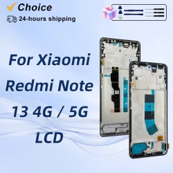 For Xiaomi Redmi Note 13 4G LCD 23129RAA4G Display Digitizer Panel LCD For Redmi Note 13 5G Screen 2312DRAABG Replacement Parts