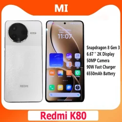 Xiaomi Redmi K80 5G CN Version Snapdragon 8 Gen 3 6.67 " 2K Display 6550mAh Battery 50MP Camera 90W Mobile phone