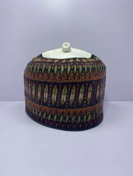 Brown Rawaram – Hausa/Fulani Cap, Kufi, Handwoven Cap, Zawa
