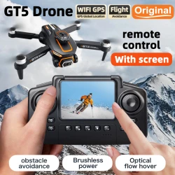 For Xiaomi GT5 RC Drone 4K Professional HD Camera WIFI FPV Dron 360° Obstacle Avoidance Brushless Large Screen Quadcopter Toys