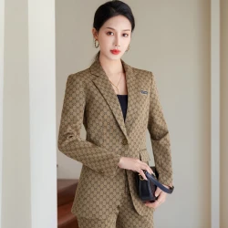 9567 Khaki Suit Jacket for Women Spring and Autumn 2023 New High Sense Fashionable Stylish Small Casual Suit