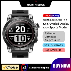 NORTH EDGE 2025 New GPS Watches Men Sport Smart Watch HD AMOLED Display 50M ATM Altimeter Barometer Compass Smartwatch for Men