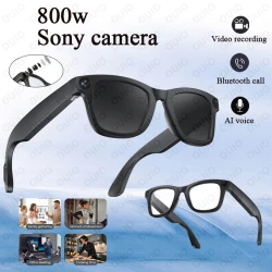 1080P HD 800W Camera Smart Glasses Video Record Translation AI Smart Touch Control Type-C Interface Smart Glasses Bluetooth Call