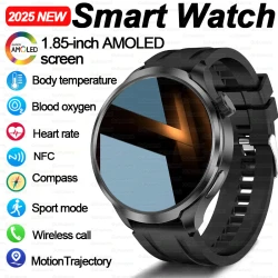 NEW GPS Outdoor fitness NFC Smart Watch Men 1.85 Inch AMOLED Screen  Bluetooth Call IP67 Waterproof Man Smart Watches Man 2025
