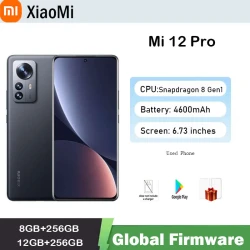 Xiaomi 12 Pro Global Firmware 5G Smartphone Snapdragon 8Gen1 50MP 3200x1440px Android 6.73" Wireless  Used phone