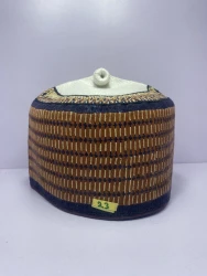 Brown Kindei Hausa Cap - Handmade African Hat
