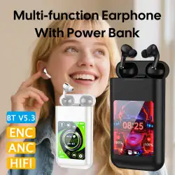 Multifunctional Earphone Bluetooth Build In Power Bank With Touch Screen In Ear Wireless Earphone Multimedia/Game/Custom Wallpap