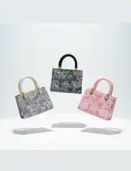 Stylish Floral Print Women's Handbag with Braided Handle