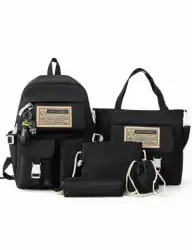 5-in-1 Black Backpack Set for Men & Women