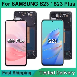 S23 5G S911B Screen Assembly for Samsung S23 Plus 5G S916B SM-S916B/DS Lcd Display Digital Touch Screen With Frame Replacement