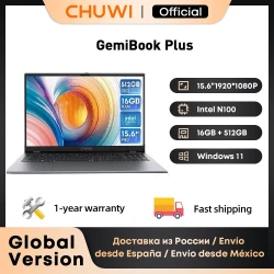CHUWI GemiBook Plus 15.6'' Laptop 16GB RAM 512GB SSD Computer Windows 11 Laptop 12th Gen Intel Alder Lake N150 / N100