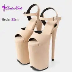 23CM High Heels Hot Hand-Made Suede Sexy Women'S Pole Shoes Stripper Heels Platform High Heel Sandals