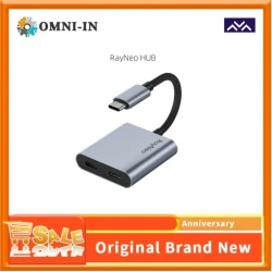 RayNeo USB-C to Glasses Charging Adapter, Charge and Play,  Support 100W PD Charging and 4K@60 Hz,Compatible with Switch 2