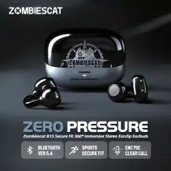 Zombiescat B15 OWS Ear Clip Headphone 360° Immersive Stereo Bluetooth 5.4 Wireless Earphones ENC Clear Call TWS Wireless Earbuds