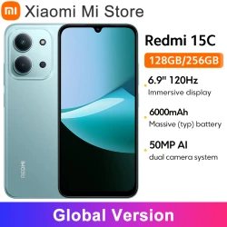 Global Version Xiaomi Redmi 15C Smartphone MediaTek Helio G81-Ultra 120Hz 6.9" Dot Drop display 50MP main camera 33W charging