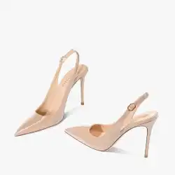 Sexy high-heeled sandals with pointed tips and elegant 2025 summer patent leather strappy fashionable party women's shoes