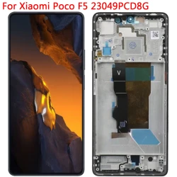 New AMOLED For Xiaomi Poco F5 LCD Display Touch Screen With Frame 6.67" POCO F5 23049PCD8G 23049PCD8I LCD Screen Parts