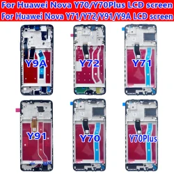 For Huawei Y9A screen assembly For Huawei nova Y91 Y71 Y72 LCD nova Y70 Y70Plus touch screen LCD display with frame Inner screen