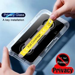Dust Free Easy Installation Anti Spy Screen Protector for iPhone 16 15 Pro Max 13 11 14 12 Mini XR XS 7 8 Plus Tempered Glass