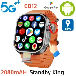 CD12 Smartwatch Touch Encoder 2.26-inch Amoled Smart Watch With 180° Rotary Camera  2080Mah Battery GPS WIFI Global Call Compass