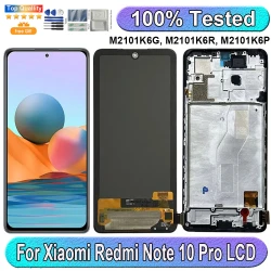 6.67''For Xiaomi Redmi Note 10 Pro LCD With Frame  Display Touch Panel Digitizer Replacement Parts  M2101K6G, M2101K6R, M2101K6P