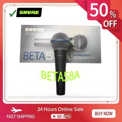 Shure Beta 58A dynamic microphone professional wired vocal microphone suitable for singing stages karaoke studios computer games