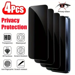 4Pcs Full Cover Privacy Screen Protector For iPhone 11 12 13 14 15 16 Pro Max Anti-spy Glass For iPhone 14 15 16 Plus Glass