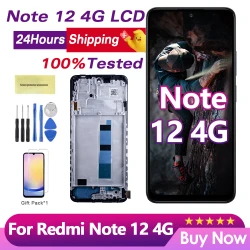 For Xiaomi Redmi Note 12 4G 23021RAAEG 23021RAA2Y LCD Display Touch Screen Digitizer Panel Assembly Digitizer Replacement