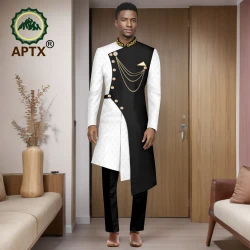 African Suits for Men 2025 Fashion New Two-piece (top + Pants) Men's Set Dashiki Outfits Party Wedding Guy Mens Clothes 2516001