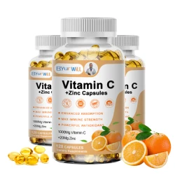Vitamin C 1000mg with Zinc 20mg Strong Antioxidant Collagen Booster for Immune System and Skin Health Nutrition Supplements