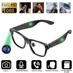 LIGE AI Smart Glasses AI Translation 500W Pixel Camera Voice Assistant Music Playback Smart Glasses UV Protection Sunglasses