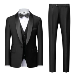 M-6XL Men's Casual Business Have Smoking Suit High End Brand Boutique Fashion Blazer Vest Pants Groom Wedding Dress Party Suit