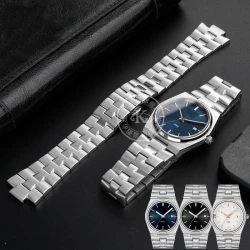 For 1853 TISSOT PRX Watchband T137.407/T137.410 Series Super player men's Wristband strap12m Convex End Stainless bracelet chain