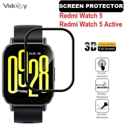 100PCS 3D Curved Soft Screen Protector for Xiaomi Redmi Watch 5 Active /Redmi Watch 5 Lite Smartwatch Full Cover Protective Film