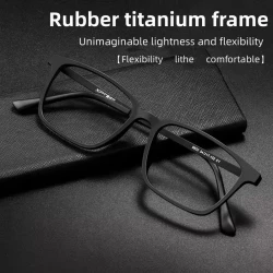 Fashion Eyewear Retro Square Titanium TR90 Large Size Eyeglasses Frame Men Women Anti Blue Light Anti Radiation Glasses 9822