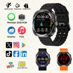 2025 New BW8 Smartwatch 4G Network Android1.51-inch Screen 400mAh Batter Google Play Pedometer Sleep Tracker SIM Card Support