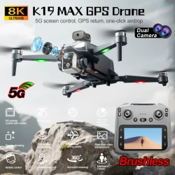 4.5-inch Large Screen K18 MAX GPS Airdrop Drone 360° Laser Obstacle Avoidance Optical Flow Positioning Wind resistant Quadcopter