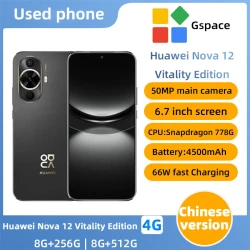 HuaWei Nova 12 Vitality Edition 6.7" 120HZ 66W Charge 50.0MP Camera OTA Mobile Phone Snapdragon 778G Harmony OS 4.0  Used Phone